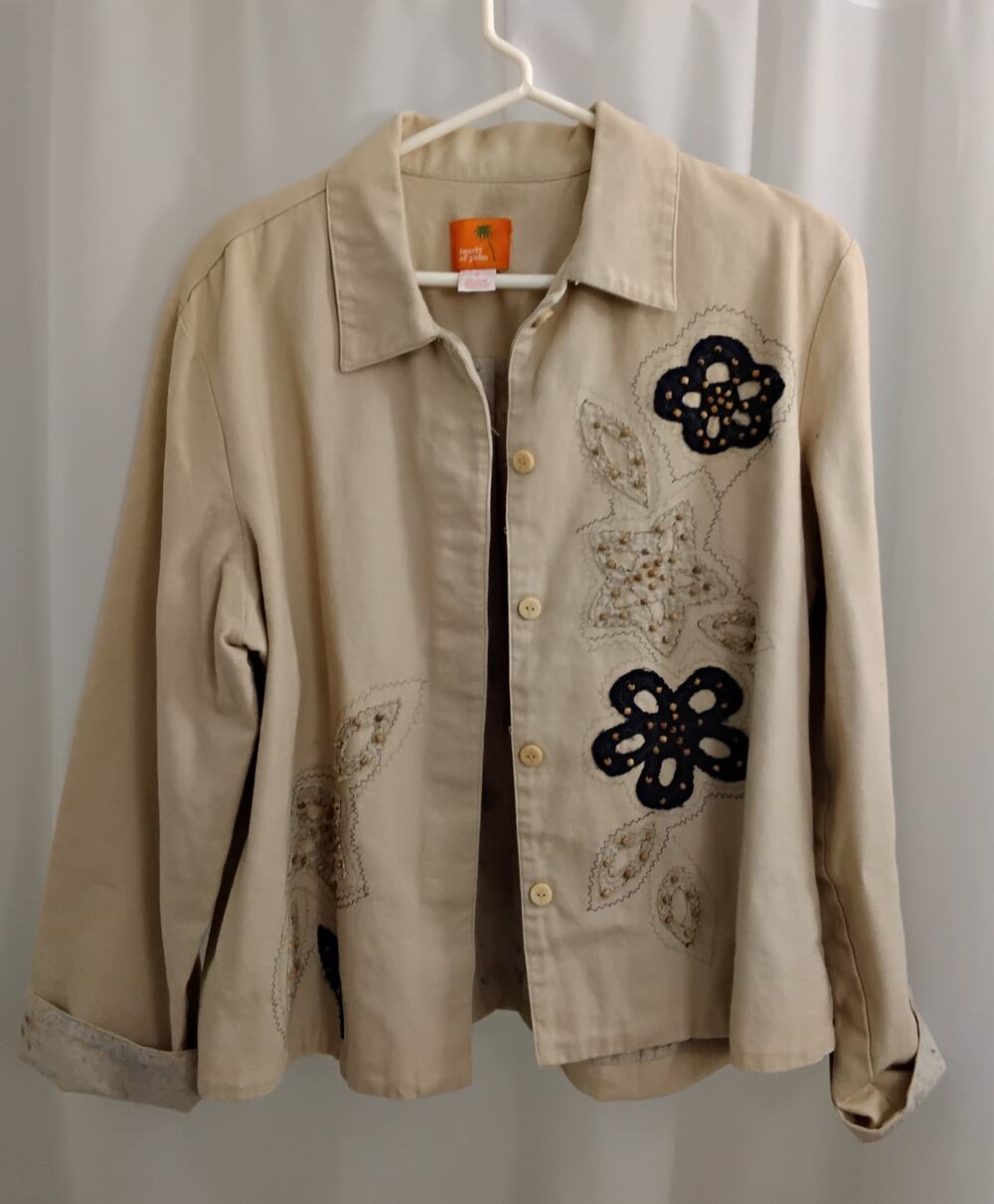 Hearts of Palm embroidered jacket, size 16